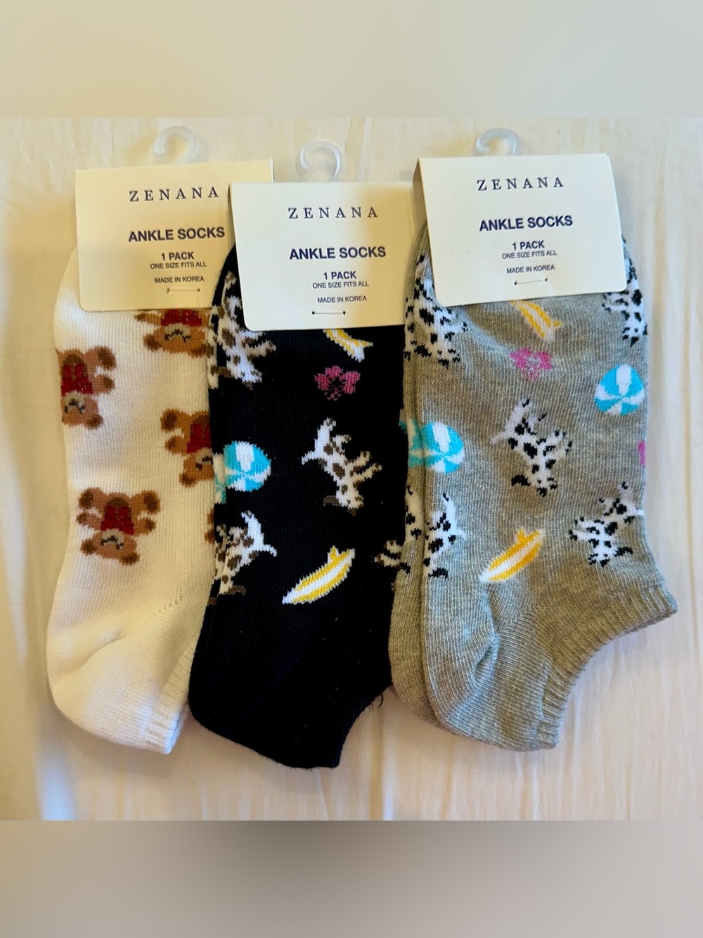 NWT Zenana Ankle Socks Bundle of 3 Pairs One Size